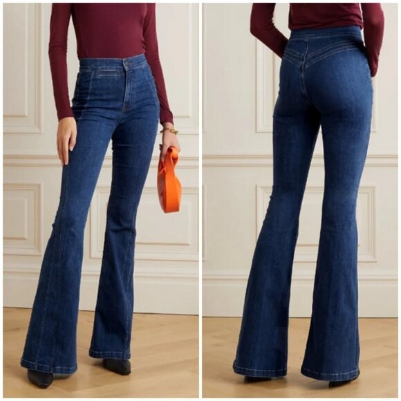 💕VERONICA BEARD Sheridan Exaggerated Flare High Rise Jeans Washed Oxford 26 NWT - Picture 6 of 16
